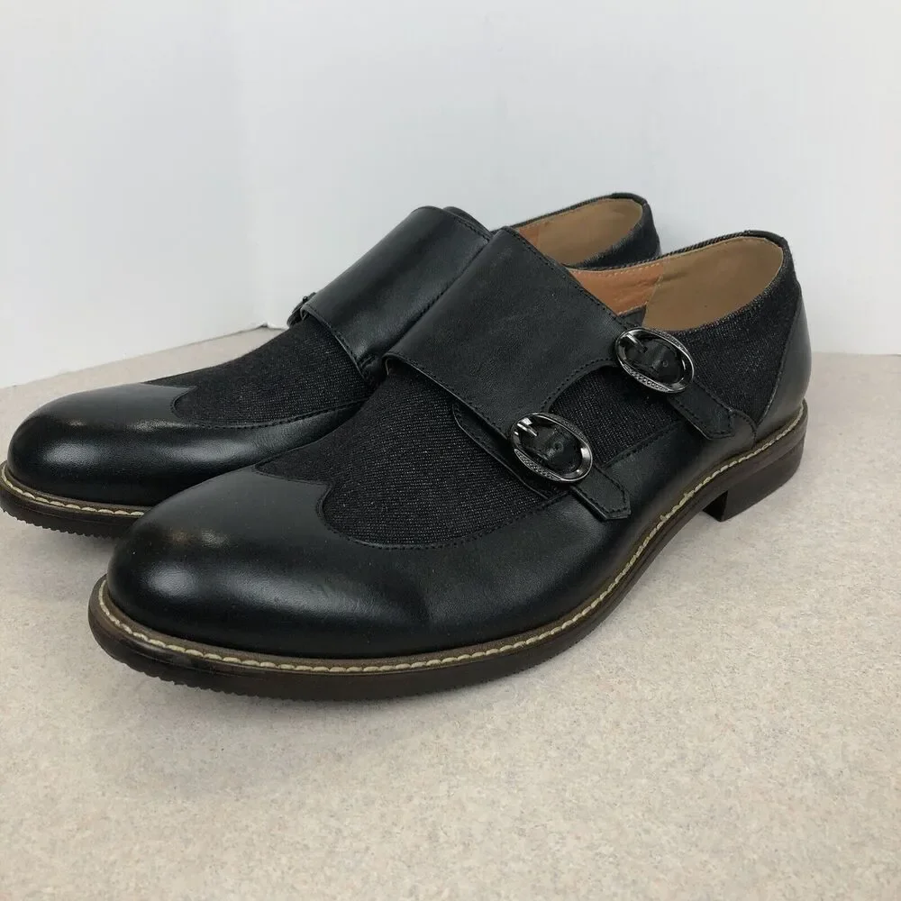 VINTAGE FOUNDRY CO Men's Morgan Monk Strap Shoes Black Size 10 Dress‎ Shoe